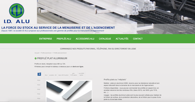 site e-commerce pour IDALU