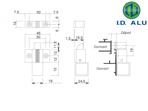 loquet fenetre soufflet plan