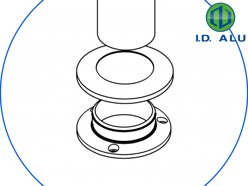 socle pour main courante diam 40mm