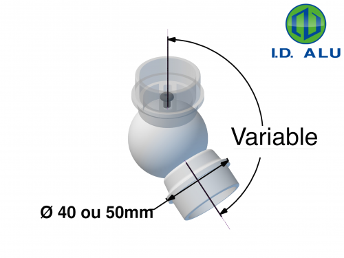 angle variable main courante 40mm