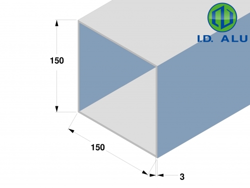 tube carré 150x150 plan