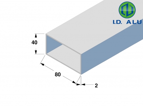 tube rectangle 80x40x2 plan