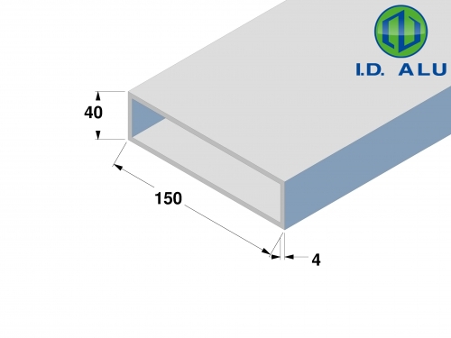 tube rectangle 150x40 plan