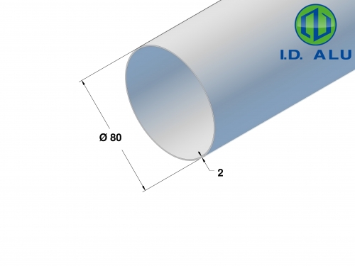 Tube aluminium Ø 80 mm Anodisé sur mesure