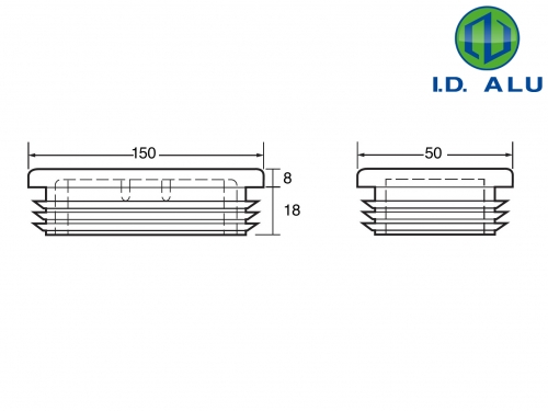 bouchon rectangle 150x50