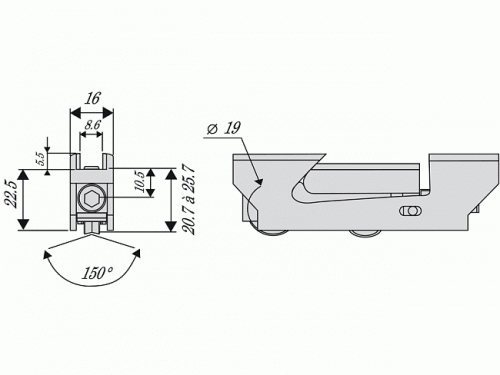 Chariot double reglable plan