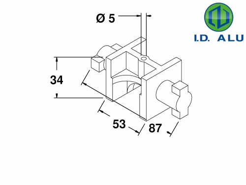 départ angle tube carré 40