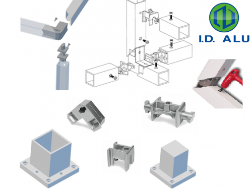 jonction tube carré aluminium