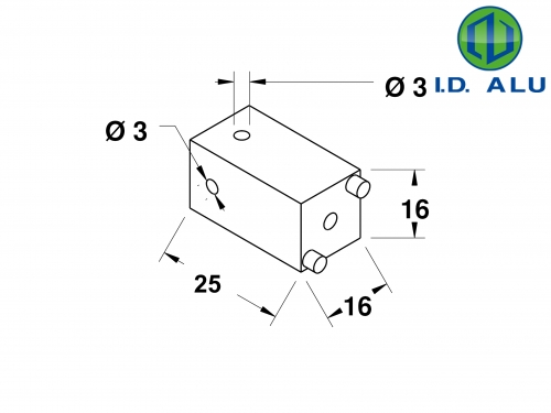 départ angle tube carré 20