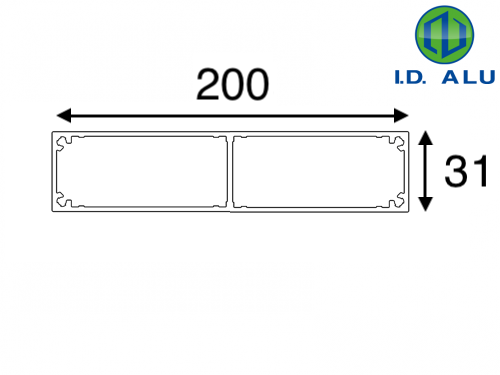 Lame brise soleil rectangle 200x30