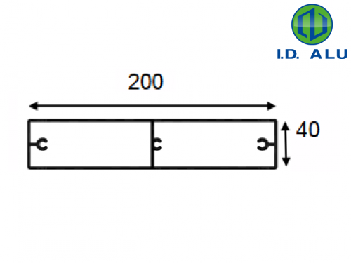 lame brise soleil rectangle 200x40 plan