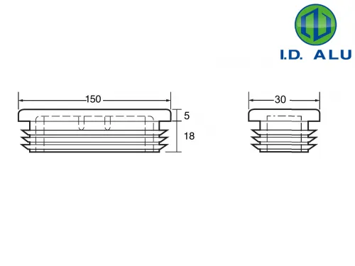 bouchon rectangle 150x30