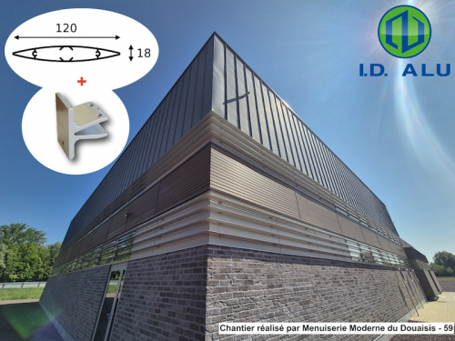 brise soleil aile avion 120x18 alu RAL 7044