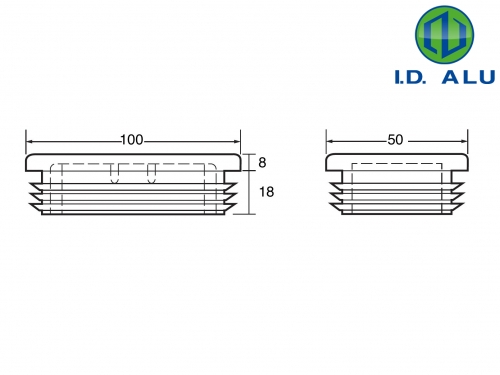 Bouchons pour tubes carrés et rectangles - I.D. ALU