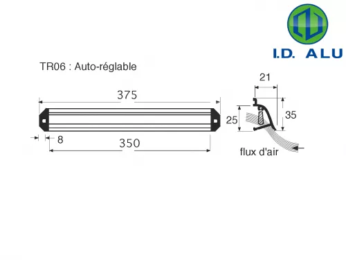 aeration auto reglable 375mm
