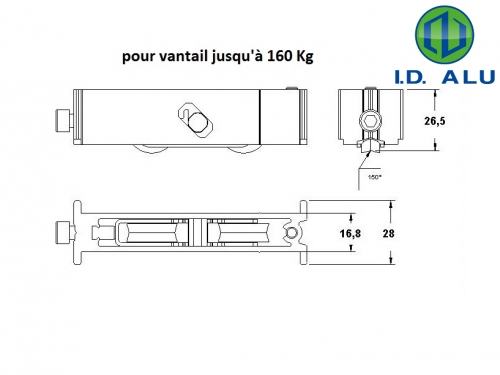 plan détaillé galet réglable