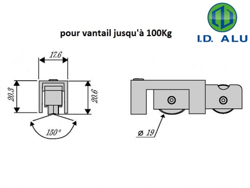 cage bogie double non reglable