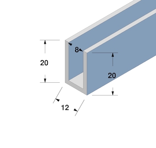 U interieur de 8 mm