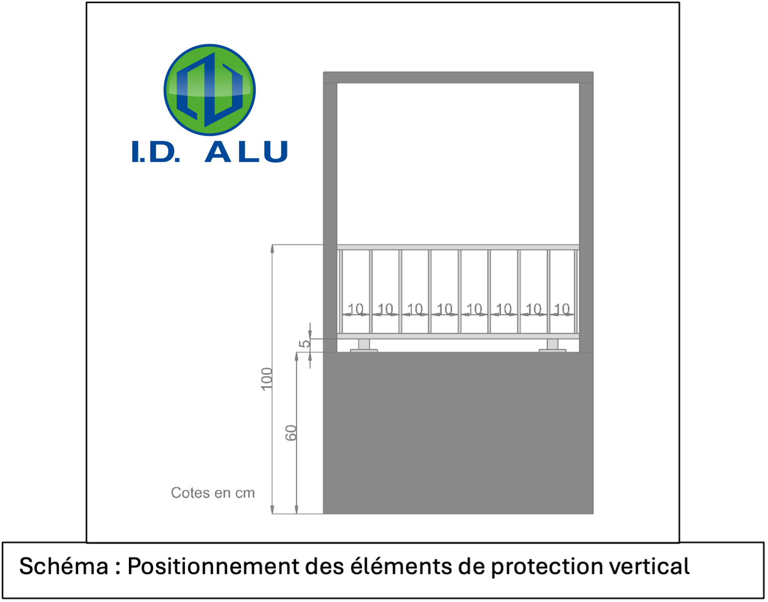garde corps vertical alu